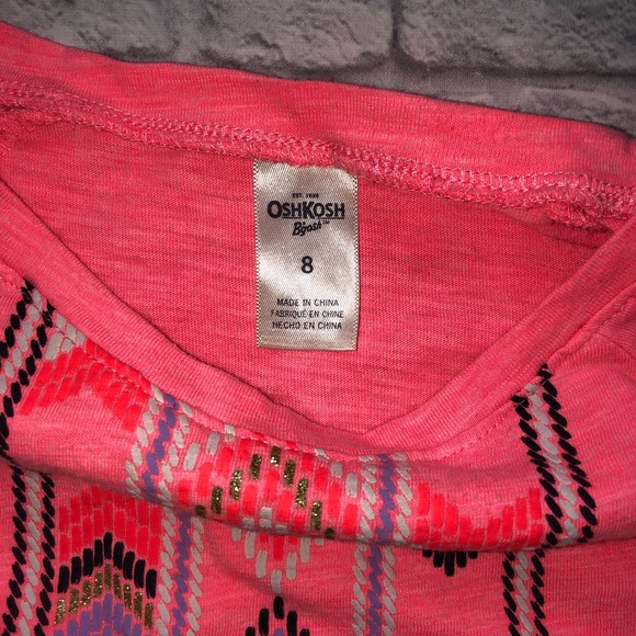 Oshkosh Bgosh Pink Aztec Print Long Sleeve Top 8 - Picture 3 of 8